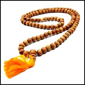 Genuine Sandalwood Tibetan Meditation Prayer Mala Necklace 108 Beads